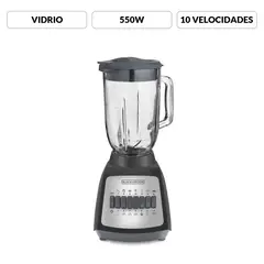 GENERICO - Licuadora Vaso Vidrio 1.25 Lts Black Decker Durapro 10 Vel.