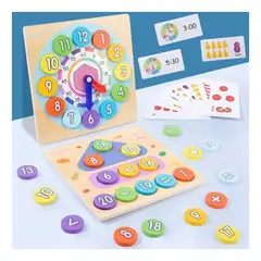 MARKET TOYS - Juego De Mesa Aprende Matemáticas Y Las Horas Del Reloj