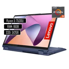 LENOVO - FLEX 5 - AMD RYZEN 5 7530U - 16GB LPDDR4X - 512GB SSD - PANTALLA 14" WUXGA TOUCH