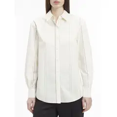 CALVIN KLEIN - Camisa blanca de popelín de algodón