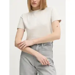 CALVIN KLEIN - Camiseta blanca regular con monograma brillante