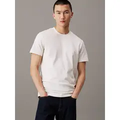 CALVIN KLEIN - Camiseta blanca de punto pesado