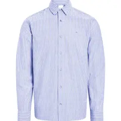 CALVIN KLEIN - Camisa azul chambray con rayas dúo