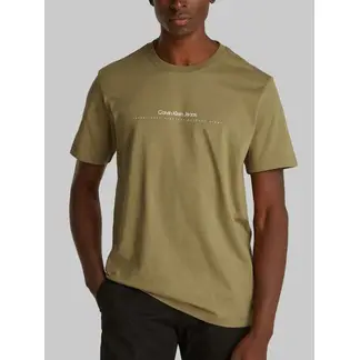 CALVIN KLEIN - Camiseta verde con logo pequeño