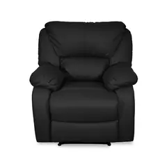 MICA - Silla Reclinable Moderna Cuerina 1 Puesto Mecánica Elisem 90 x 100 x 100 cm Negra