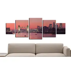 ART INDUSTRY - Cuadro 130x50cms 5pzs Deco Londres Sunset
