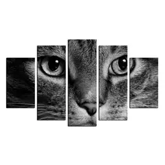 ART INDUSTRY - Cuadro Decorativo Gato Grises 100 X 70 Cm