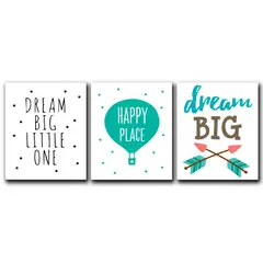 ART INDUSTRY - Triptico Cuadros Niños 40x30 Cms Set24 Dream Happy