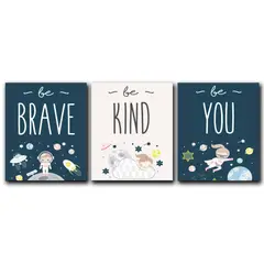 ART INDUSTRY - Triptico Cuadros Niños 40x30 Cms Set20 Brave Kind You
