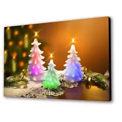 ART INDUSTRY - Cuadro 50x30 Cms Velas Navideñas - Navidad