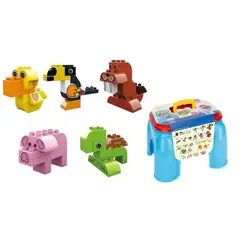MARKET TOYS - Arma Todo Infantil Ficha Grande Con Silla + 45 Bloques