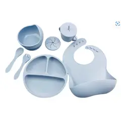 BEBESIT - Kit Alimentación Bebe Niño Vajilla En Silicona Plato Babero