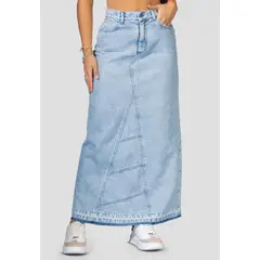 ATYPICAL - Falda Larga Mujer Azul Claro 100400