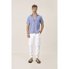 ONDA DE MAR - Camisa Azul Shsleeshirtbr
