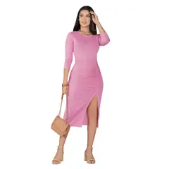 MARKETING PERSONAL - Vestido Largo Exterior Rosado Mp 5010