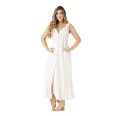 MARKETING PERSONAL - Vestido Largo Mujer Blanco Mp 33907