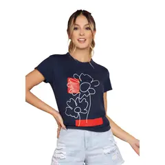 ATYPICAL - Camiseta Mujer Azul Navy 9560