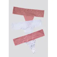 FORMAS INTIMAS - Brasilera Paq X3 Mujer Rosa/Blanco/Estampado FI 96215