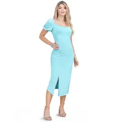 MARKETING PERSONAL - Vestido Largo Exterior Azul Turquesa Mp 90866