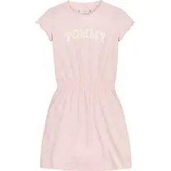 TOMMY HILFIGER - Vestido Rosado De Manga Corta Para Niñas