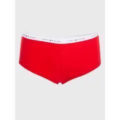 TOMMY HILFIGER - Boyshort rojo con monogramas TH y logo en la cintura