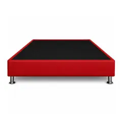 MAGIC CLASS - BASE CAMA CON PESTAÑA 140x190 ECOCUERO ROJO