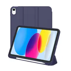 GENERICO - Forro Smart Case Para Samsung Tab S9 Con Espacio Para Lápiz Azul oscuro