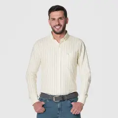 LEC LEE - Camisa Casual Hombre Amarilla