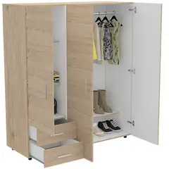 RTA DESIGN - Closet Light Beige y Blanco con Dos Cajones Organizadores y Dos Entrepaños Para Zapatos_.