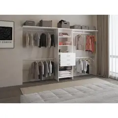 RTA DESIGN - Closet Abierto Leda Blanco con cuatro tubos cromados ZF