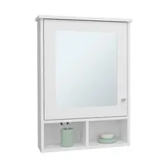 RTA - Gabinete de Baño Egeo Blanco Duqueza con Puerta Espejo y Tres Entrepaños Para Ubicar Objetos ZF