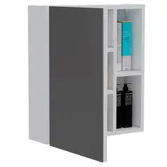 RTA - Gabinete de Baño Labell Blanco con Puerta Espejo y Entrepaños