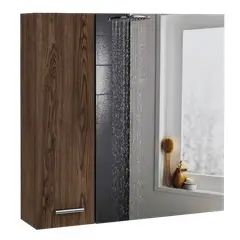 RTA - Gabinete de Baño Depp Chocolate con Puerta Espejo y Dos Entrepaños