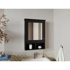 RTA - Gabinete de Baño Egeo Wengue con Puerta Espejo y Tres Entrepaños Para Ubicar Objetos ZF