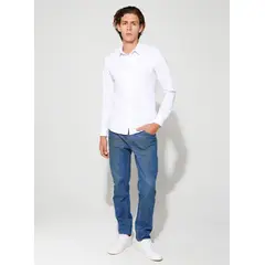 SEVEN SEVEN - Camisa Cuello Gales Para Hombre Crudo