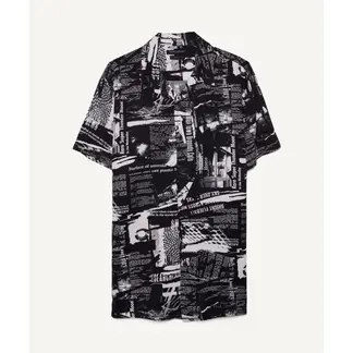 SEVEN SEVEN - Camisa Para Hombre Manga Corta Color Negro Marca #45011831