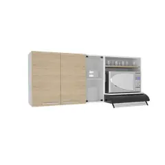 RTA DESIGN - Gabinete Superior Viltex Beige y Blanco Incluye Locero y Portavasos