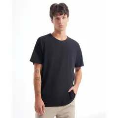 SEVEN SEVEN - Camiseta Manga Corta Texturizada Para Hombre Negro