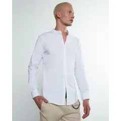 SEVEN SEVEN - Camisa Para Hombre Manga Larga Cuello Neru Color Blanco Marca #45011419