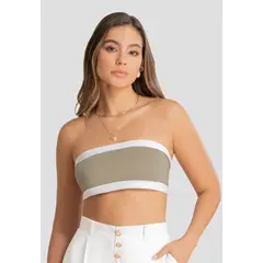 ATYPICAL - Crop Top Mujer Café Pardo 107879
