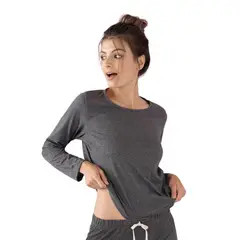 FORMAS INTIMAS - Buzo Mujer Negro Cross Fi 88116