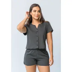 FORMAS INTIMAS - Conjunto Mujer Negro Cross Fi 107455