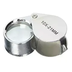 GENERICO - Lupa Metálica Plegable Tipo Triplex 10 X 21mm Portátil Mano