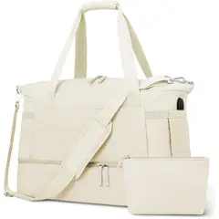 ONE PIXEL - Maleta Deportiva Maletín Gym Morral Viaje Bolsa Mano Biege