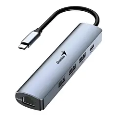 GENIUS - HUB TIPO C UH545 1 PUERTO LAN 3.0 + 3 PUERTOS SUB + USB TIPO C