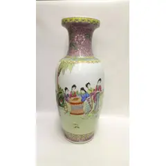 GENERICO - Florero Chino Antiguo En Porcelana Original