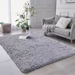 GENERICO - Tapete alfombra peluda 60 x 150 cm pie de cama Gris