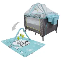 HAPPY BABY - Corral Cuna Bebe 3 en 1 Miami Azul