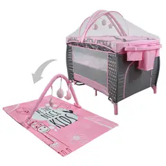 HAPPY BABY - Corral Cuna Bebe 3 en 1 Miami Rosa