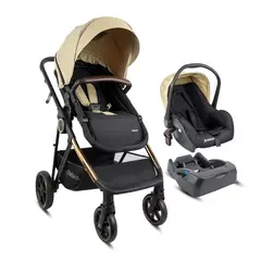 BEBESIT - Coche Moises Travel System 3 En 1 Bebé Cosmos Beige